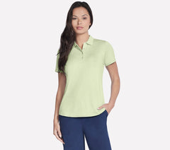 Skechers Short Sleeve On The Green Striped Polo - Women