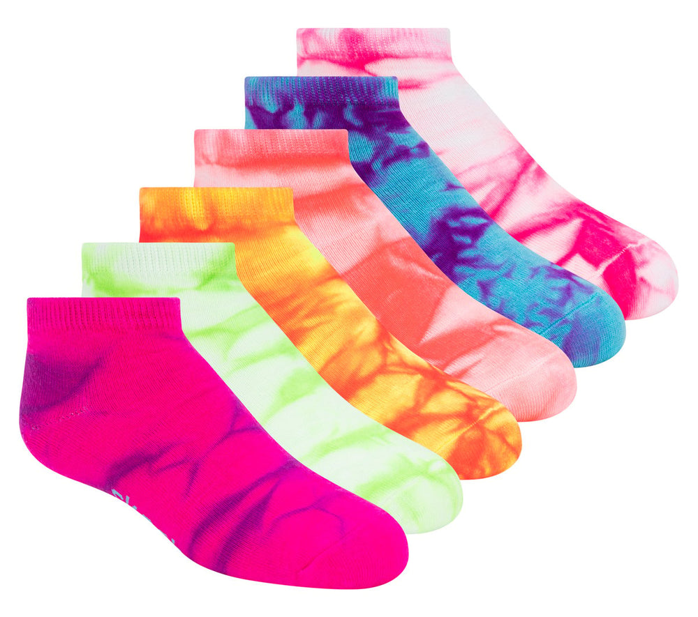Skechers 6 Pack Girls' Tie Dye Fashion Socks - Kids|Clothing