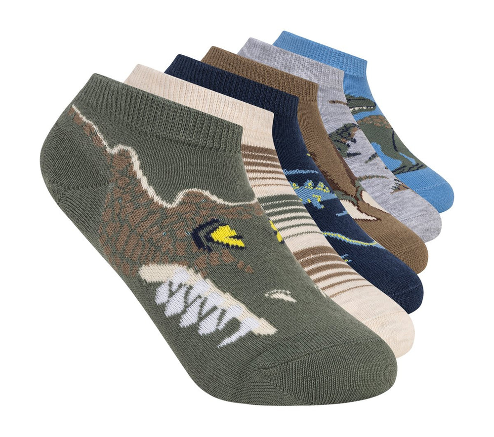 Skechers 6 Pack Boys' Dino Socks - Kids|Clothing
