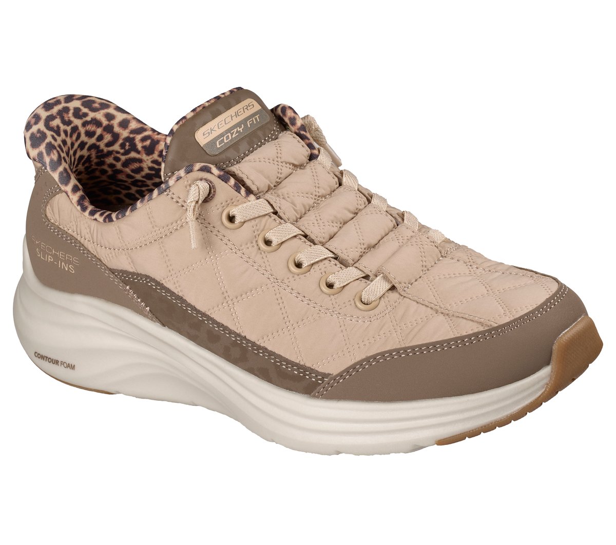 Skechers Slip-ins: Contour Foam - Cozy Fit Leopard Dream - Women