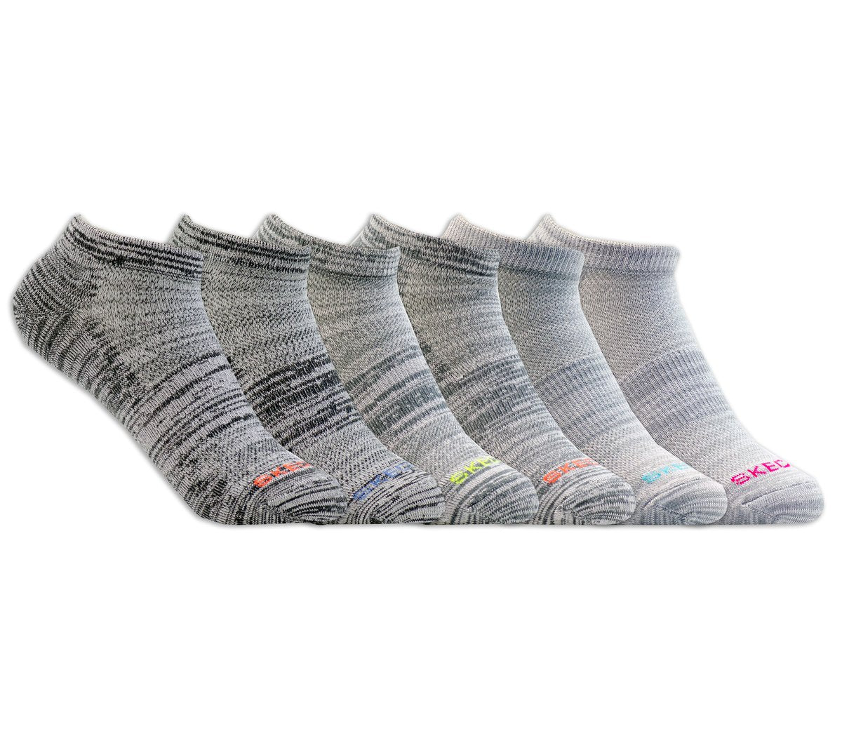 Skechers 6 Pack Women's Low Cut Sport Stripe Socks - Women|Clothing