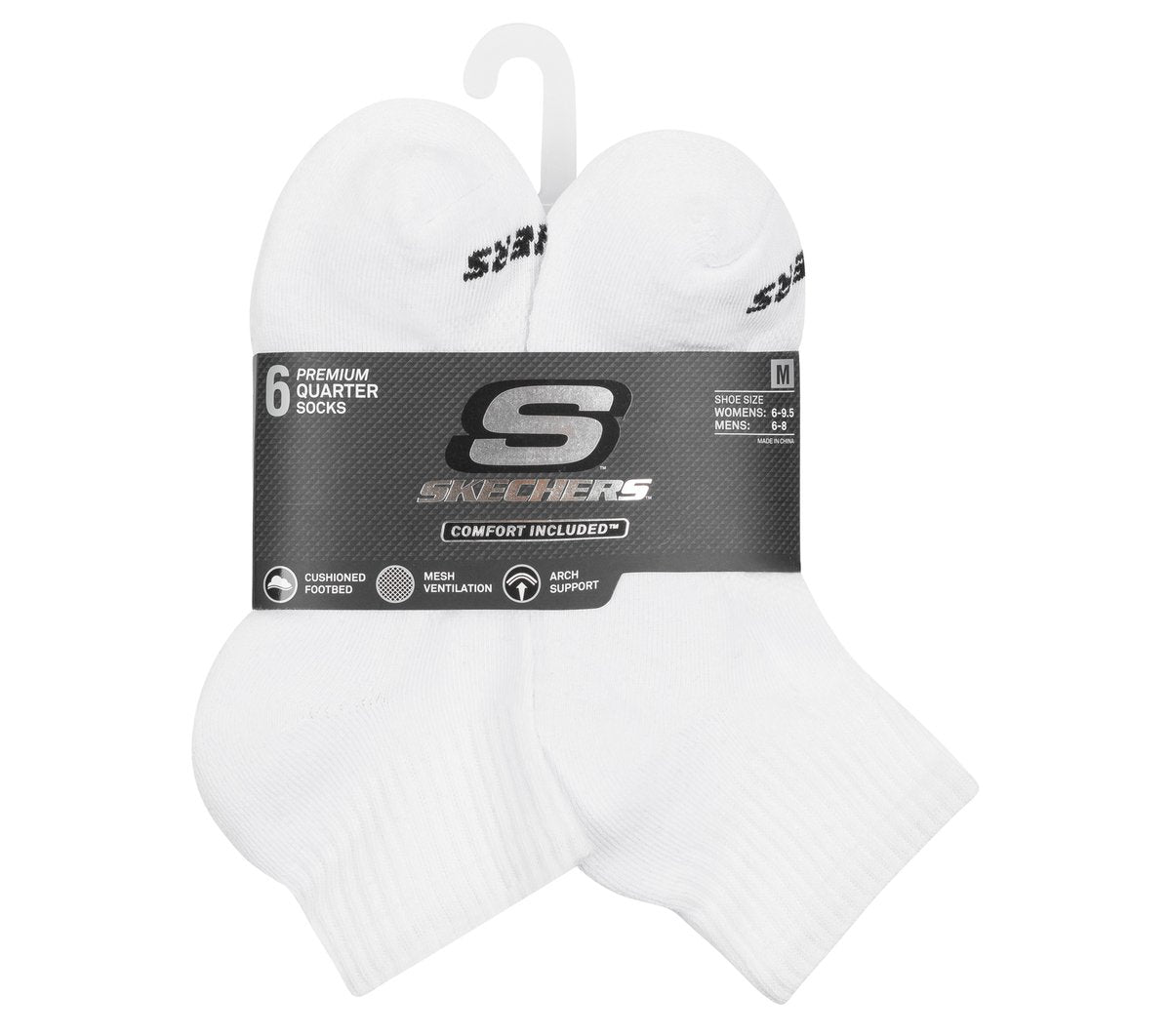 Skechers 6 Pack Core Quarter Medium Socks - Women|Clothing