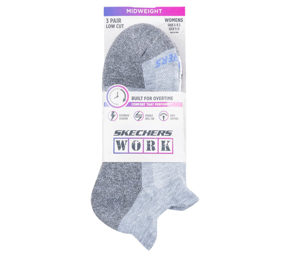 Skechers Work: Lowcut Heel Tab Socks - 3 Pack - Women|Clothing