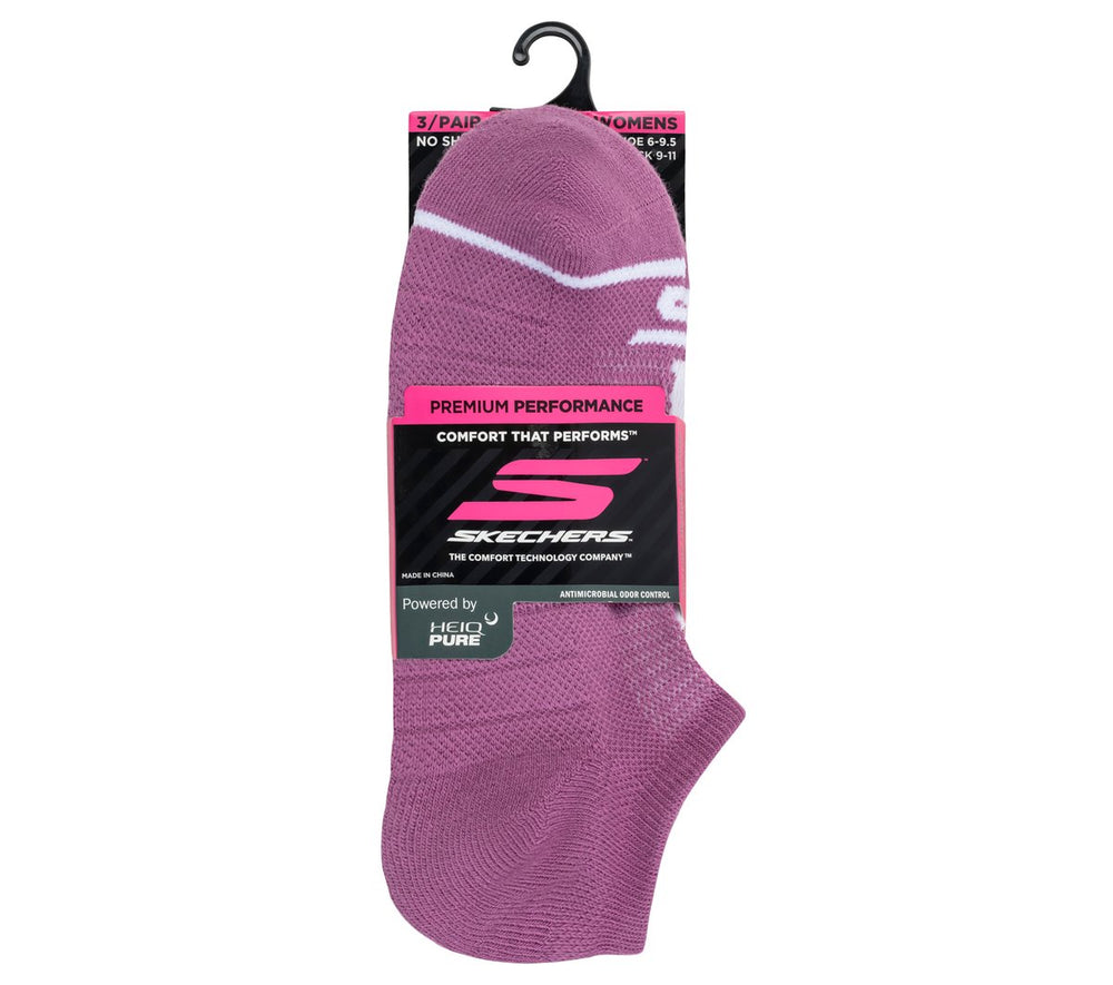 Skechers 3 Pack Women's No Show Premium Basic Socks - Women|Clothing
