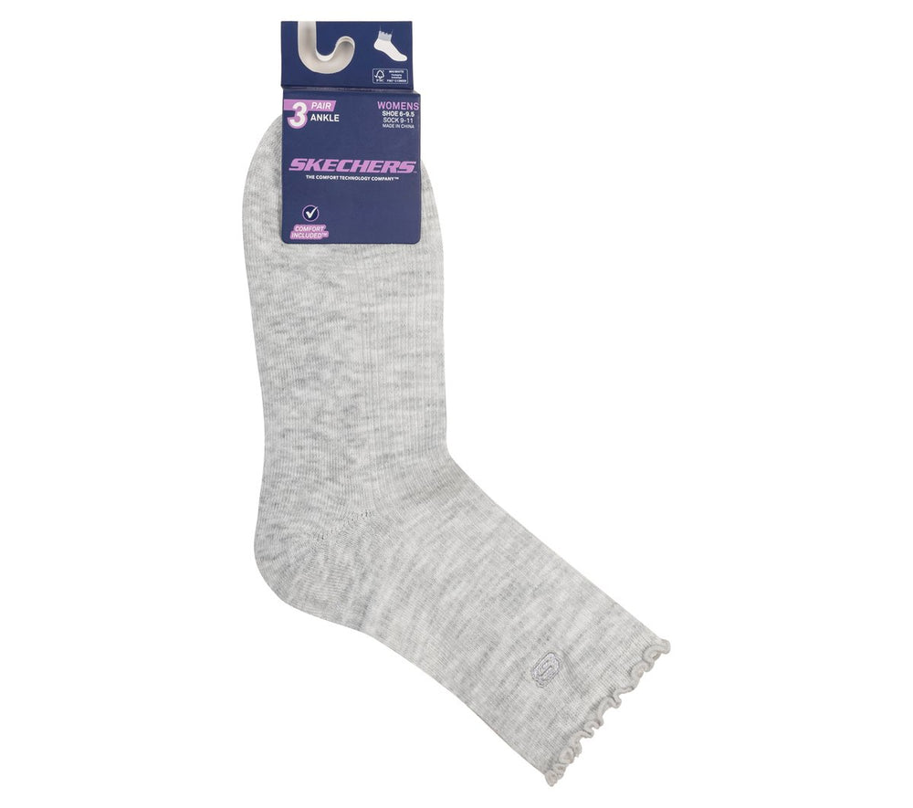 Skechers 3 Pack Women's Ankle Lettuce Socks - Women|Clothing