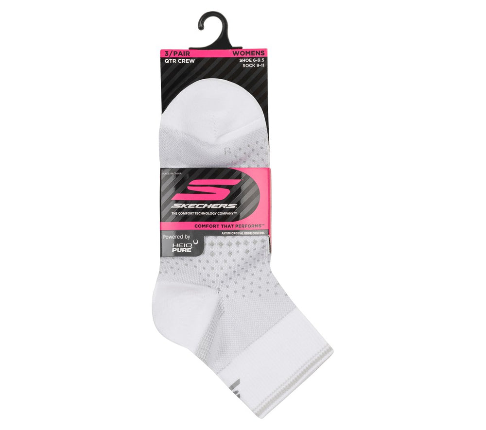 Skechers 3 Pack Women's Reflective Performance Quarter Socks - Women|Clothing