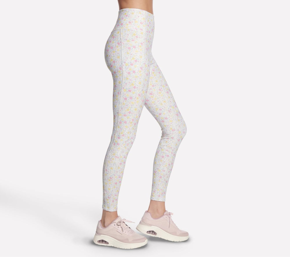 Skechers GO WALK Rib Floral Full Length High-Waisted Legging - Women