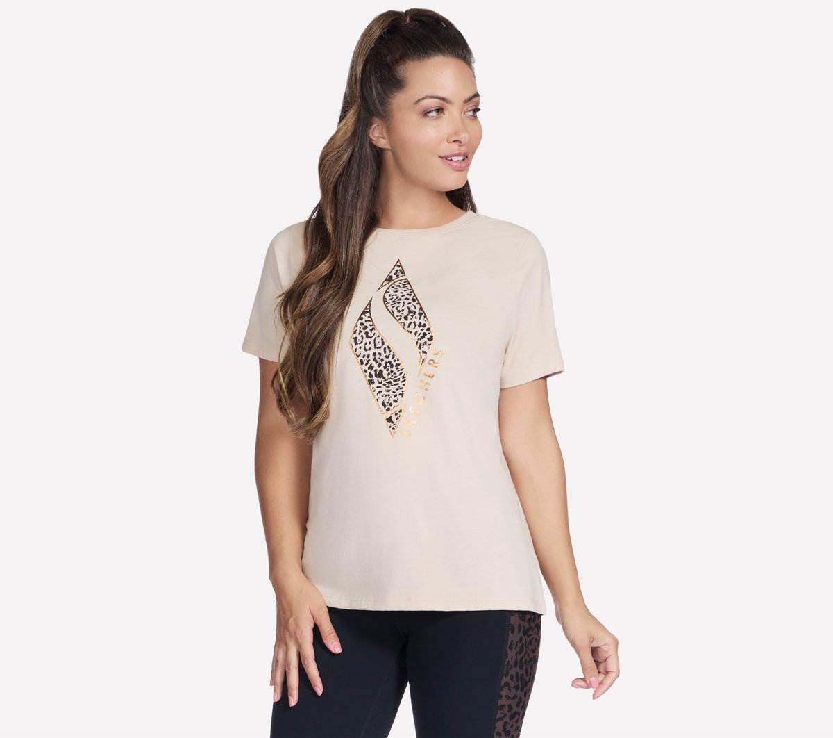 Skechers Diamond Cheetah Short Sleeve Tee - Women