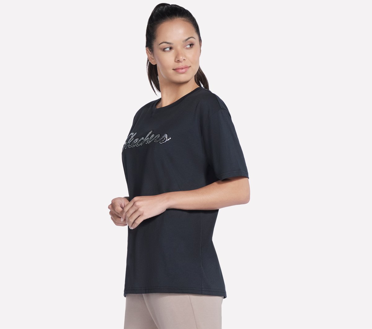 Skechers Script Diamond Studded Short Sleeve Tee - Women