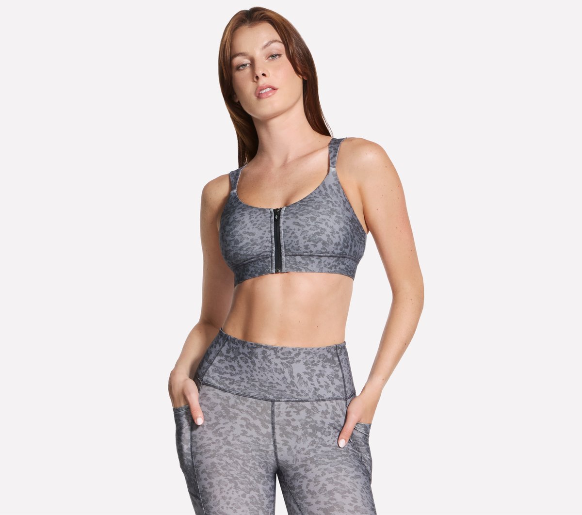 Skechers GO WALK Evolution Printed Zip Front Bra - Women