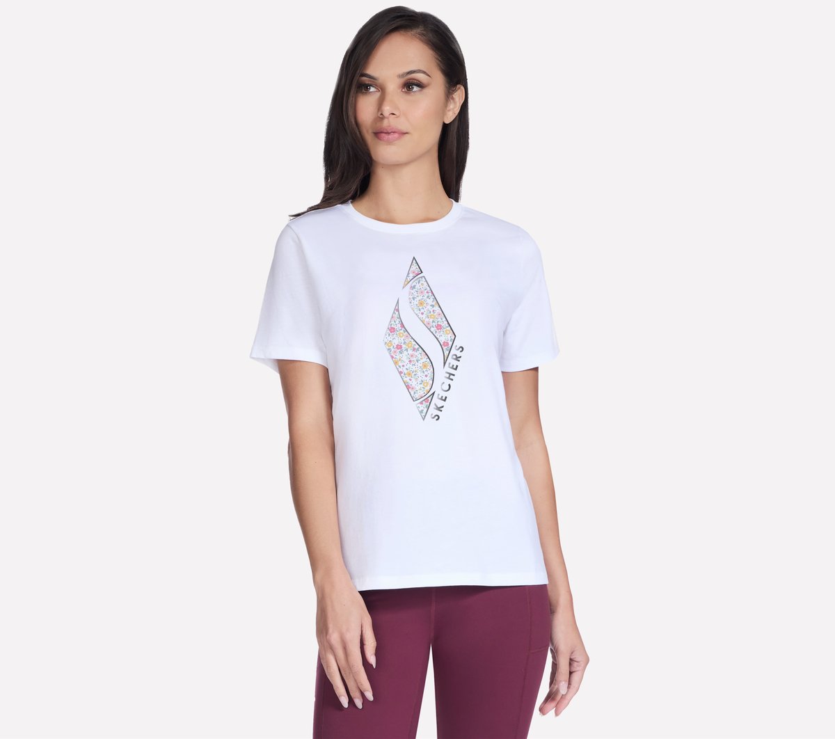 Skechers Floral Diamond Short Sleeve Tee - Women