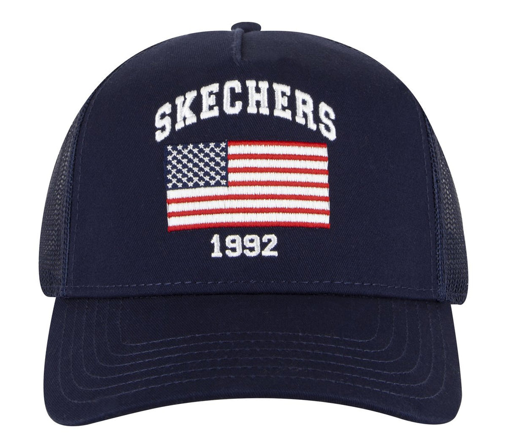 Skechers Accessories USA Flag Trucker Hat - Women|Men|Clothing