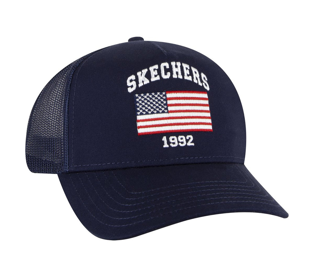Skechers Accessories USA Flag Trucker Hat - Women|Men|Clothing