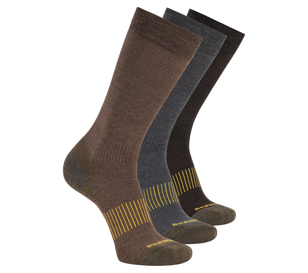 Skechers Work: 3 Pack Men's Over Calf Compression Socks - Men|Clothing