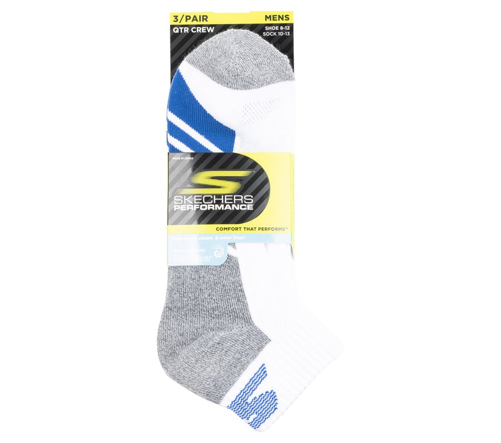 Skechers 3 Pack Men's Half Terry Quarter Crew Socks - Men|Clothing