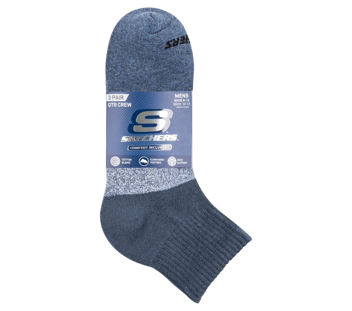 Skechers 3 Pack Men's Colorblock Quarter Socks - Men|Clothing