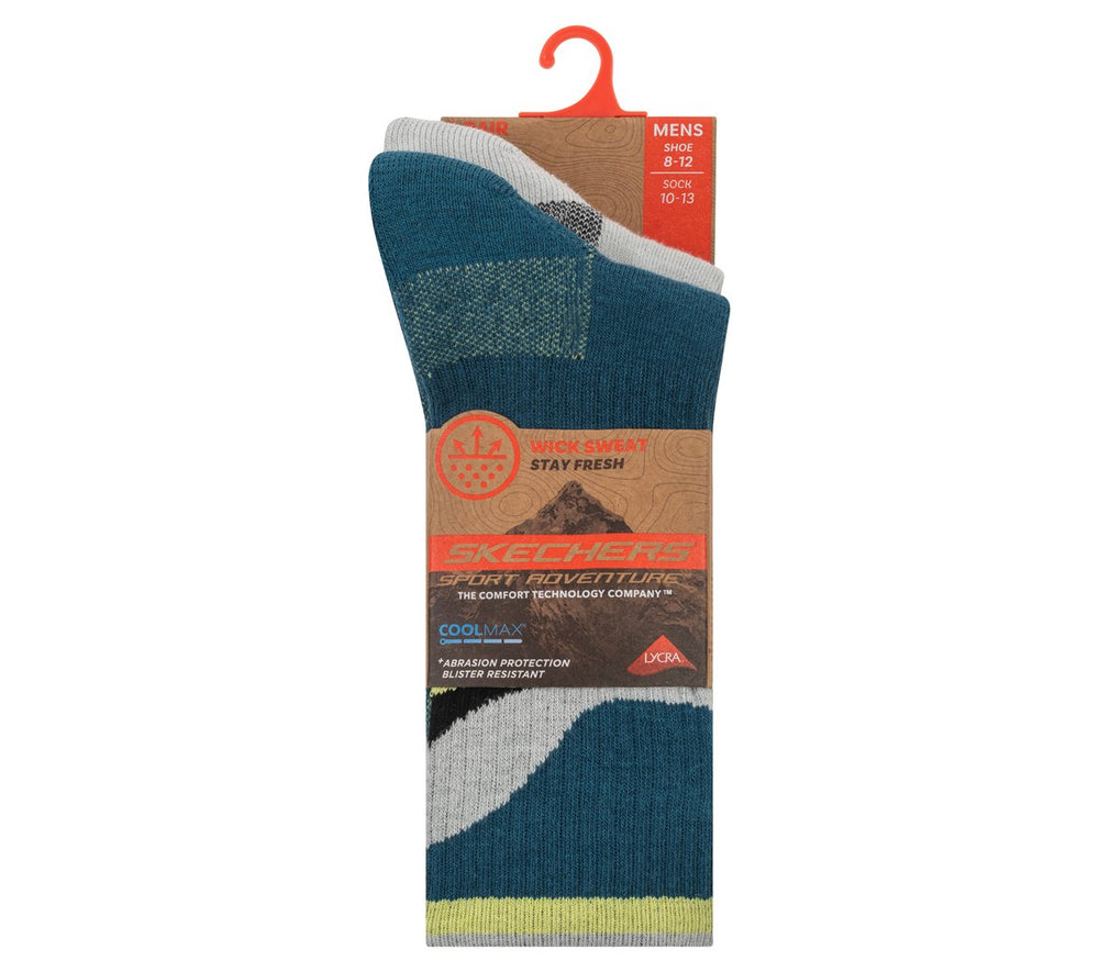 Skechers 2 Pack Men's Crew Trail Socks - Men|Clothing