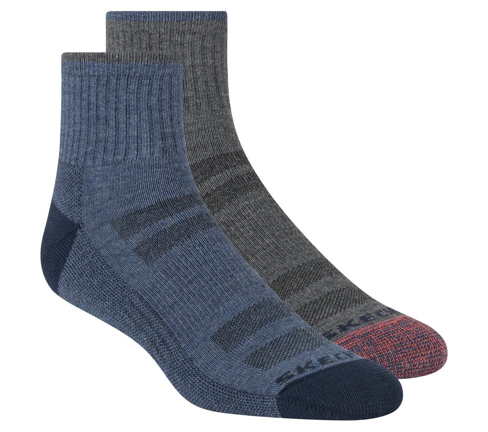 Skechers Mens Trail Quarter Coolmax Socks - 2 Pack - Men|Clothing