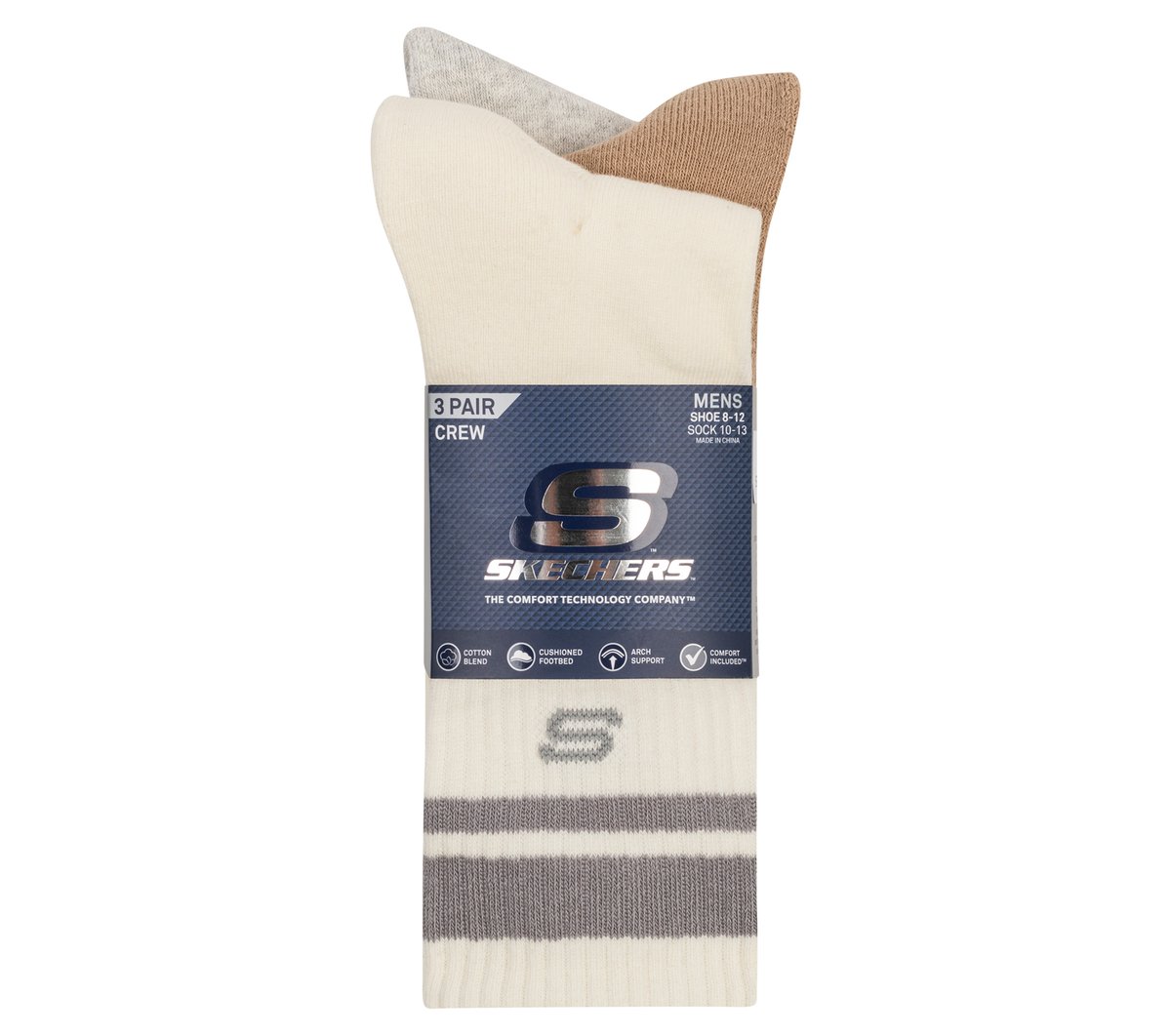 Skechers 3 Pack Men's Lifestyle Crew Socks - Men|Clothing