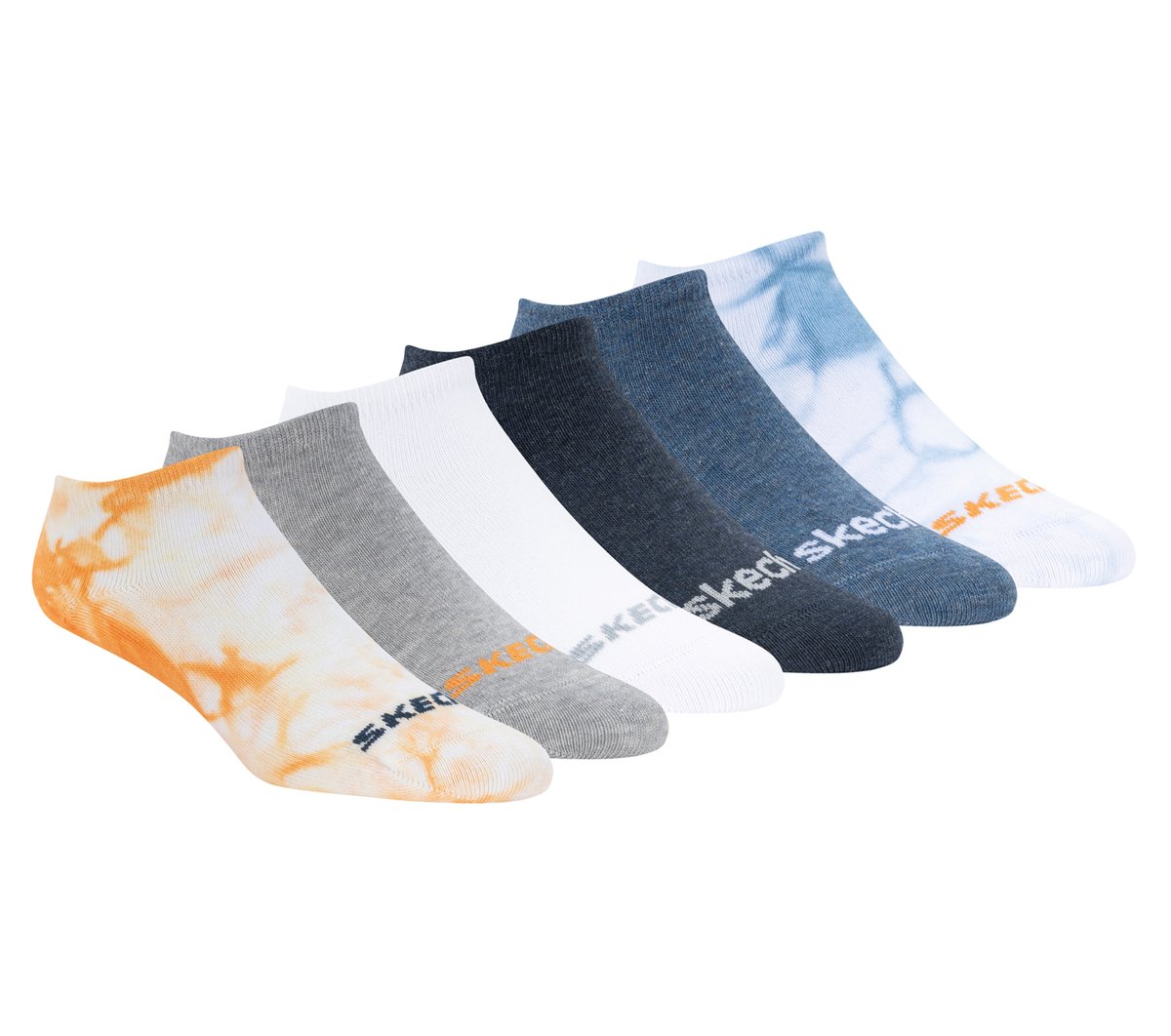 Skechers Cotton Tie-Dye No-Show Socks - 6 Pack - Kids|Clothing