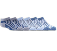 Skechers 6 Pack Striped No Show Socks - Kids|Clothing