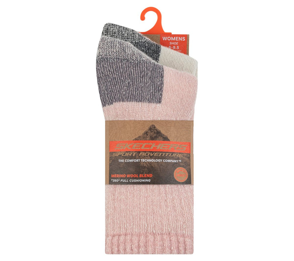 Skechers 2 Pack Women's Crew Wool Socks - Clothing