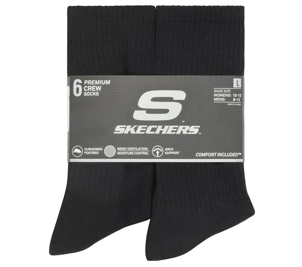 Skechers 6 Pack Large Core Crew Socks - Clothing