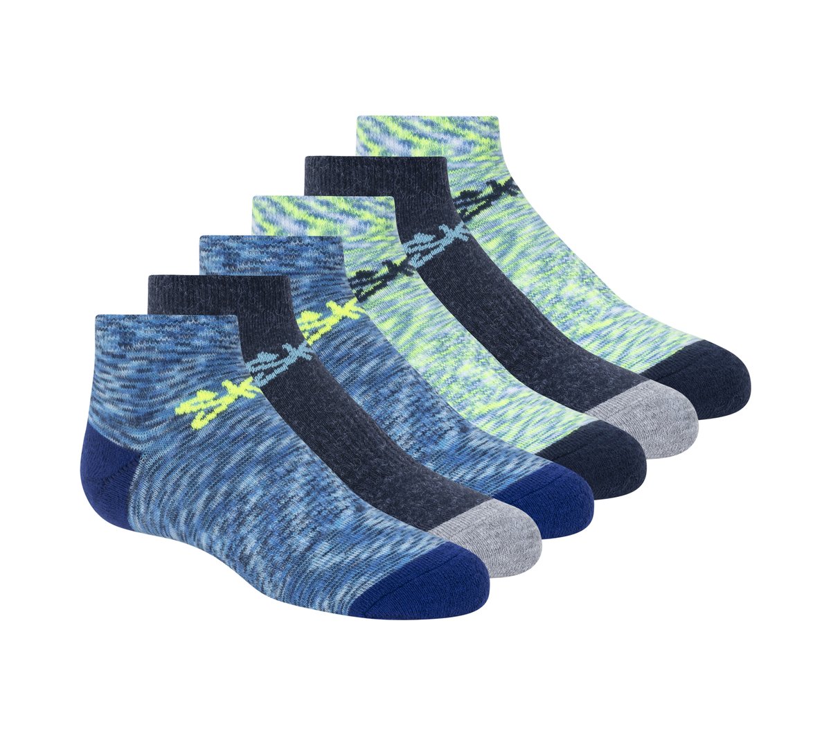 Skechers 6 Pack Space Dye Low Cut Socks - Clothing