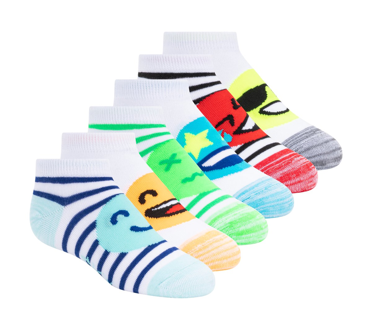 Skechers Lowcut Emoticon Socks - 6 Pack - Clothing