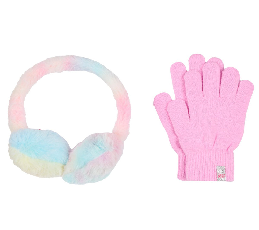 Skechers Tie Dye Heart Earmuff and Glove Set - Clothing